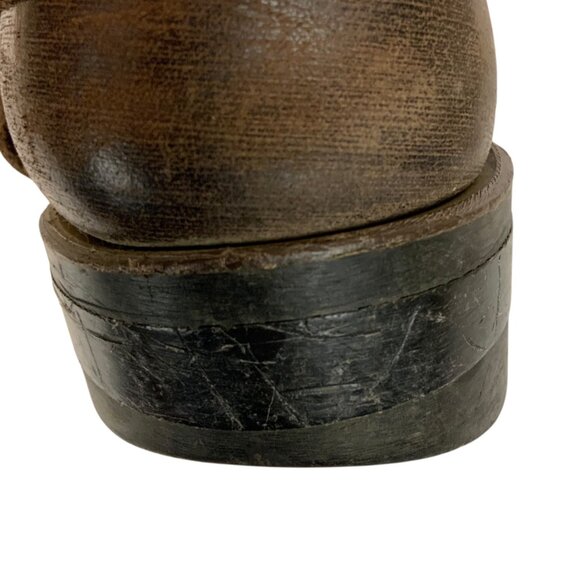 Frye Mens Harness Biker Engineer Boots Size 13 Distressed Brown Leather - Picture 10 of 13